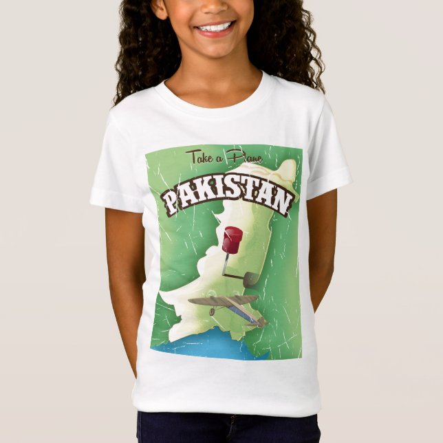 Nehmen Sie ein Flugzeug Pakistan Reiseplakat T-Shirt (Vorderseite)