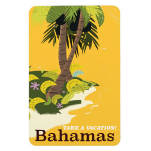 Nehmen Sie ein Vacation Bahamas Vintage Reiseplaka Magnet