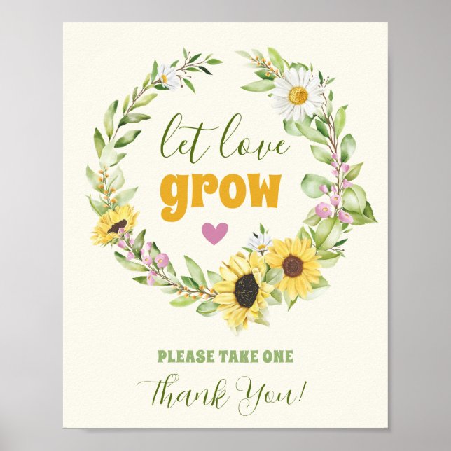 Nehmen Sie eine Gefallen Pflanze Pot Sunflower Wed Poster (Vorne)