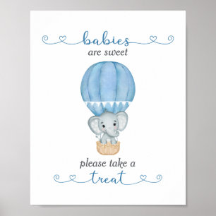Nehmen Sie eine Leckerei Blue Elephant Baby Boy Du Poster