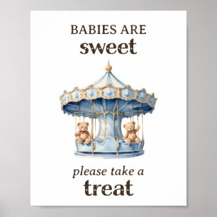 Nehmen Sie eine Leckerei Teddy Bear Twin Boy Baby Poster