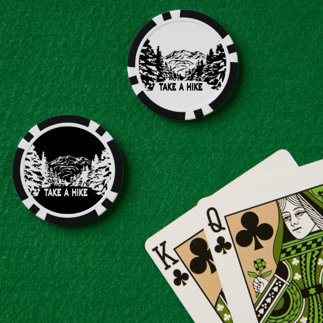 Nehmen Sie eine monochrome Berglandschaft zu Wande Pokerchips (Pokertisch (doppelt))