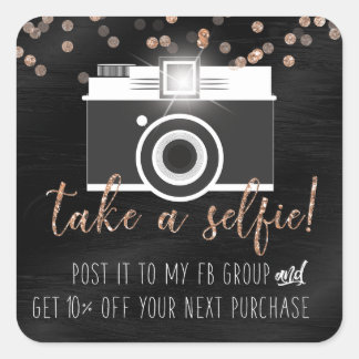 Nehmen Sie eine Selfie-Kundenloyalty-Aufkleber mit Quadratischer Aufkleber