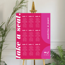 Nehmen Sie eine Sitzkarte in rosa Magenta Retro St Poster