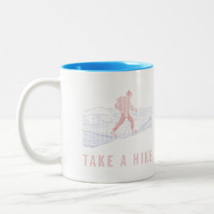 Nehmen Sie eine Wanderung Blau und Rot Zweifarbige Tasse
