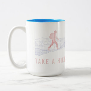 Nehmen Sie eine Wanderung Blue und Red Two-Tone Co Zweifarbige Tasse