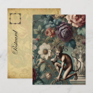 Nehmen Sie einen Bow - Gothic Floral Design Feiertagspostkarte