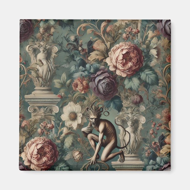 Nehmen Sie einen Bow - Gothic Floral Design Magnet (Vorne)