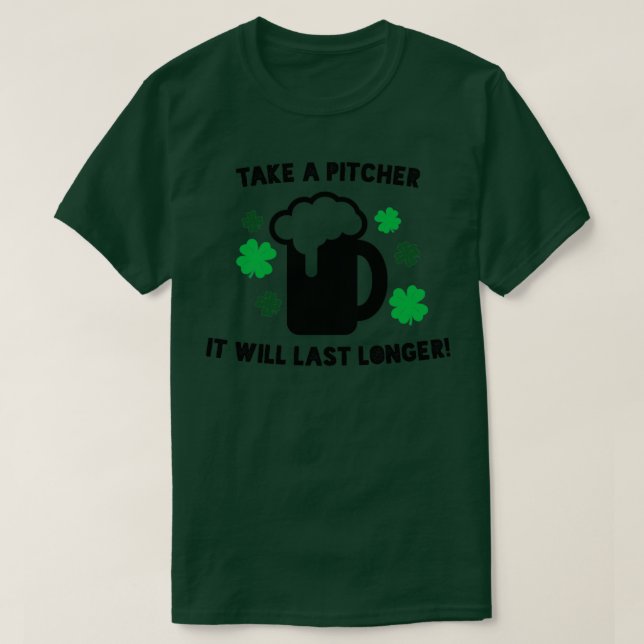 Nehmen Sie einen Pitcher, der länger hält T-Shirt (Design vorne)