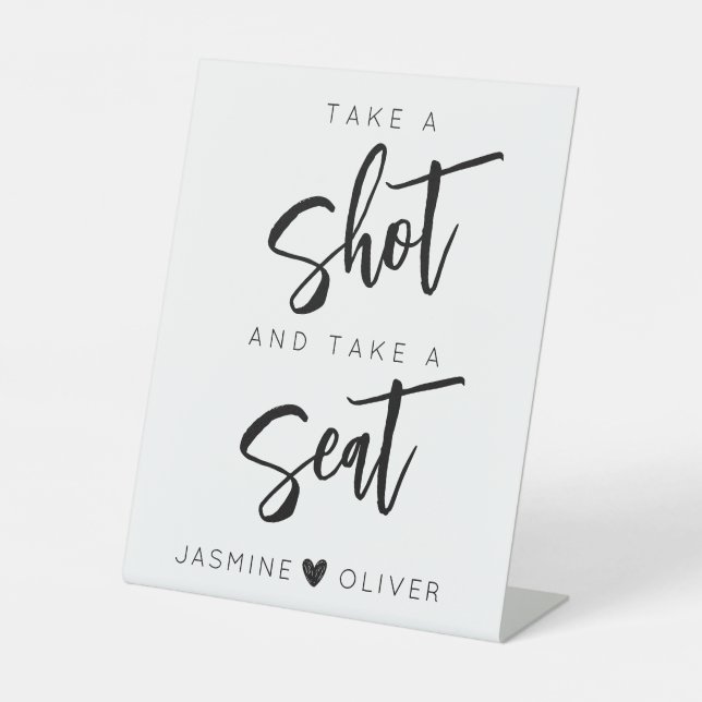 Nehmen Sie einen Schuss und nehmen Sie das Plakats Sockelschild (Vorderseite)