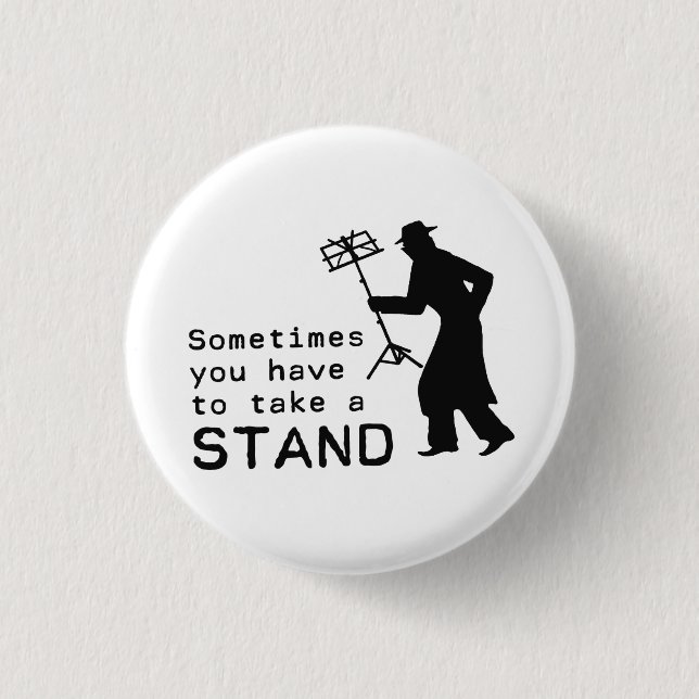 Nehmen Sie einen Stand Button (Vorderseite)