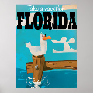 Nehmen Sie einen Urlaub - Florida Vintage Reisepla Poster