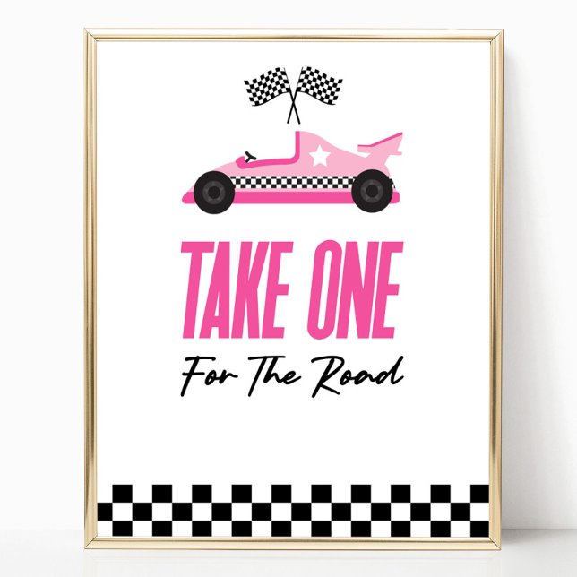 Nehmen Sie eines für die Road Pink Race Auto Favor Poster (Von Creator hochgeladen)