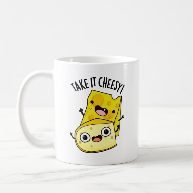 Nehmen Sie es Cheesy Funny Food Puff Kaffeetasse (Links)
