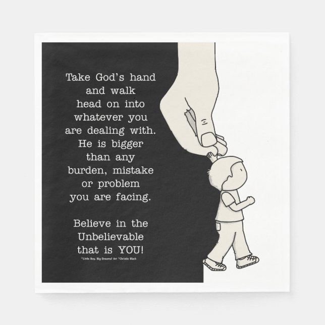 Nehmen Sie Gottes Hand Serviette (Vorderseite)