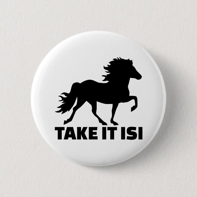 Nehmen Sie ihm Isi Island Pferd Button (Vorderseite)