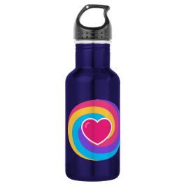 Nehmen Sie Ihr Getränk in einem blauen Ambiente mi Edelstahlflasche