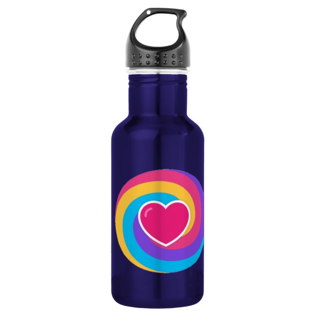 Nehmen Sie Ihr Getränk in einem blauen Ambiente mi Edelstahlflasche (Vorderseite)