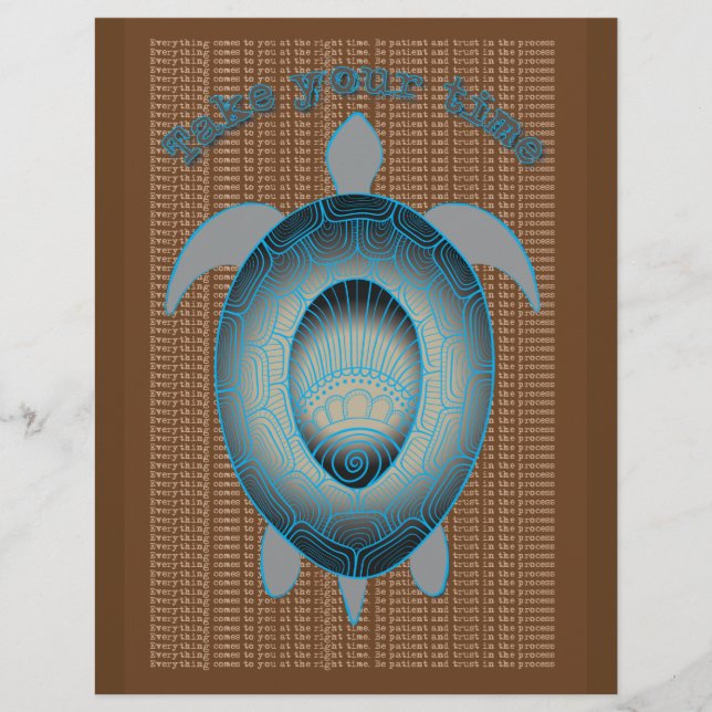 Nehmen Sie Ihre Zeit Schildkröte motivierend Zitat (Vorderseite)