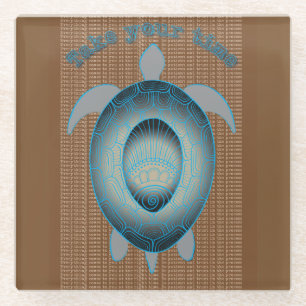 Nehmen Sie Ihre Zeit Schildkröte motivierend Zitat Glasuntersetzer