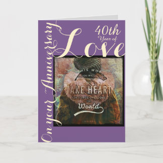 Nehmen Sie Jahrestagskarte des Herzens 40. Karte