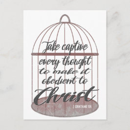 Nehmen Sie jeden Gedanken, jede Schrift in Gefange Postkarte