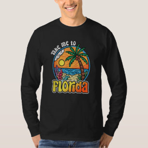 Nehmen Sie mich nach Florida Retro Beach Sunset Pa T-Shirt