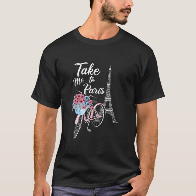 Nehmen Sie mich nach Paris Frankreich Floral Minim T-Shirt (Vorderseite)