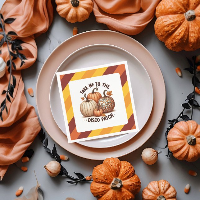 Nehmen Sie mich zum Disco Patch Aquarellfarben Her Serviette (Take me to the Disco Patch watercolor Autumn Napkins)