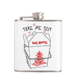 Nehmen Sie mir chinesische Takeout Kasten-Herzen Flachmann