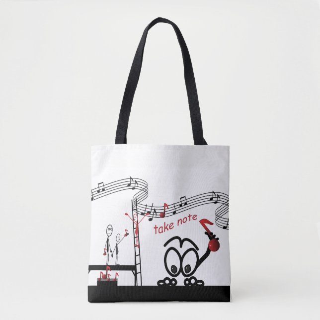 Nehmen Sie Note Music Teacher Funny Stickman Tote  (Vorderseite)