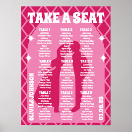 Nehmen Sie Platz Rosa Magenta Retro Boho Arch Styl Poster