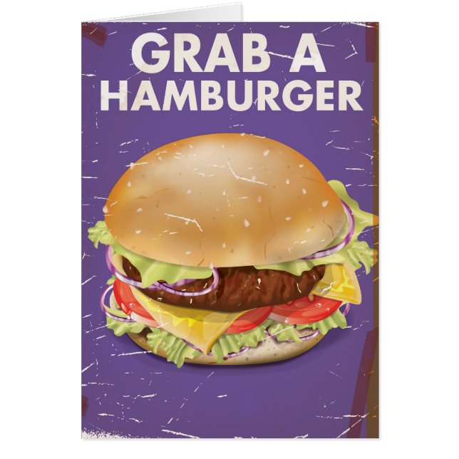 Nehmen Sie sich ein Hamburger Vintag Food Poster. (Vorne)
