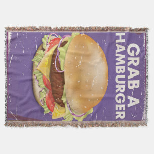 Nehmen Sie sich ein Hamburger Vintag Food Poster. Decke