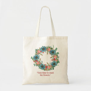 Nehmen Sie sich Zeit Burgundy Spring Blossoath Kra Tragetasche