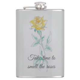 Nehmen Sie sich Zeit... in Vinyl eingeschlagener F Flachmann