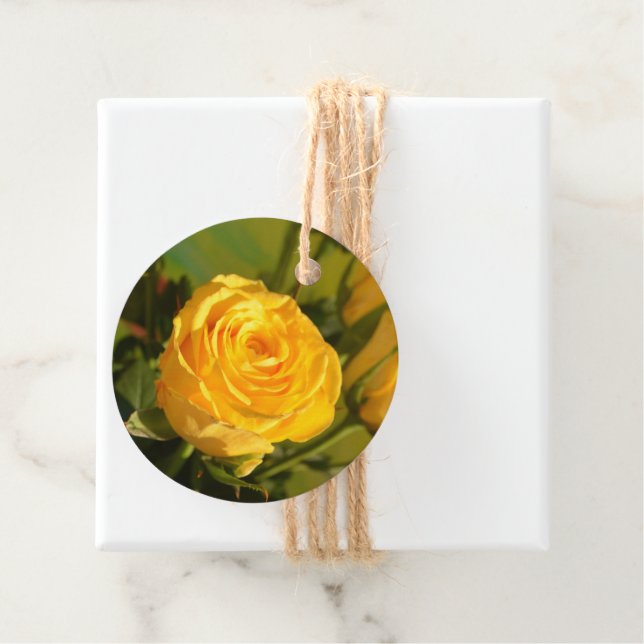 Nehmen Sie sich Zeit, um die gelbe Rose zu riechen Geschenkanhänger (Beispiel)