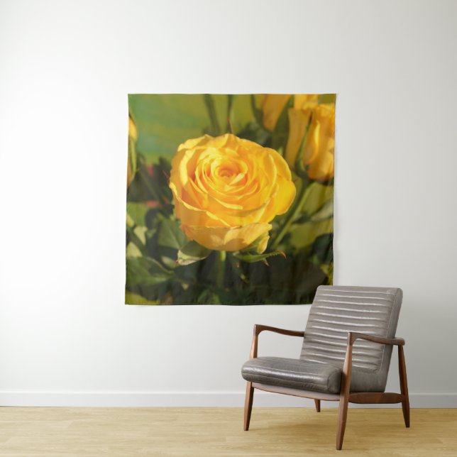 Nehmen Sie sich Zeit, um die gelbe Rose zu riechen Wandteppich (Beispiel)