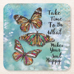 Nehmen Sie Zeit Rechteckiger Pappuntersetzer