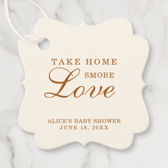 Nehmen Sie Zuhause Smore Liebe Elegante Elvory Bab Geschenkanhänger (Vorderseite)