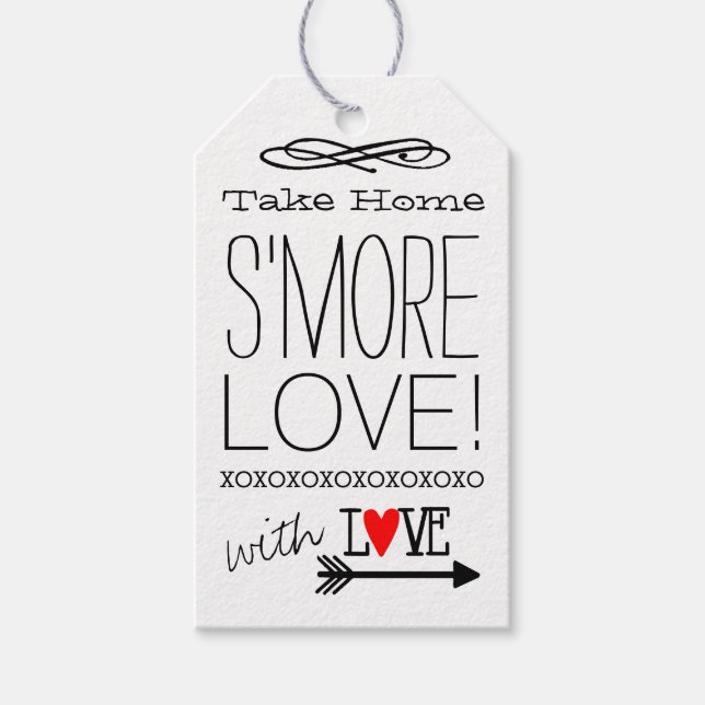 Nehmen Sie Zuhause S'more Liebe Modern Country Gue Geschenkanhänger (Vorderseite)