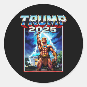 Nehmen wir Amerika auf Retro-Präsident Trump Super Runder Aufkleber