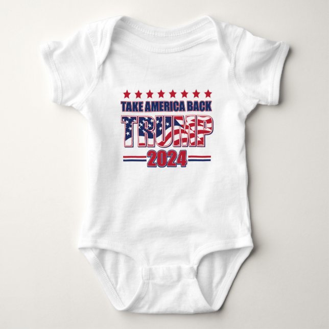 Nehmen wir Amerika zurück Trump 2024 Baby Strampler (Vorderseite)