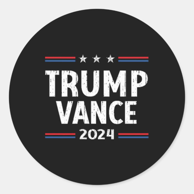 Nehmen wir Amerika zurück Trump Vance 2024 Vizeprä Runder Aufkleber (Vorderseite)