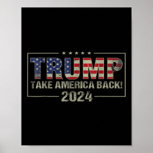 Nehmen wir die amerikanische Fahne Trump 2024 Men Poster