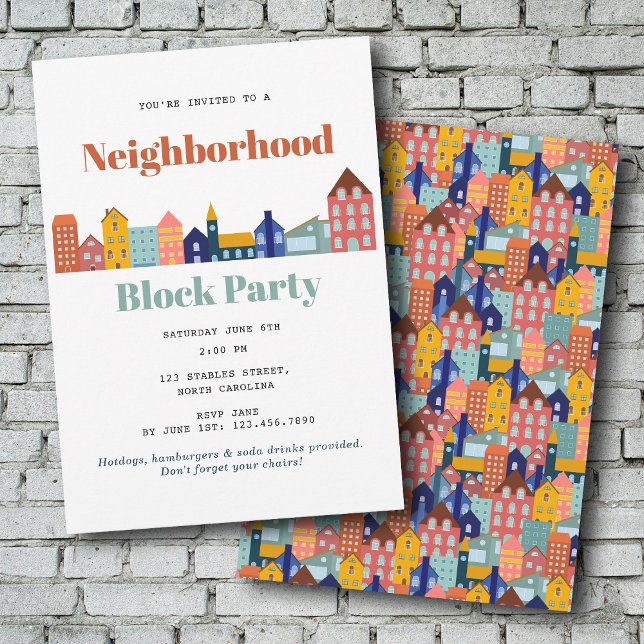 Neighborhood Block Party Meet Your Neighbors Einladung (Neighborhood Block Party Meet Your Neighbors Invitation)