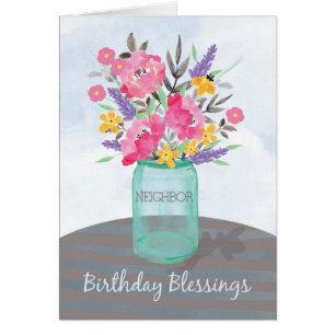 Neighbour Birthday Segings Jar Vase mit Blume