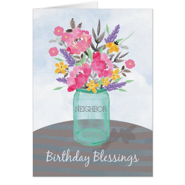 Neighbour Birthday Segings Jar Vase mit Blume (Vorne)