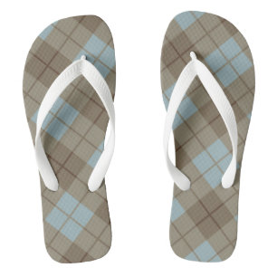 Neigung kariert im Blau und in Brown Flip Flops