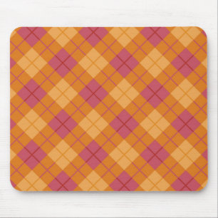 Neigung kariert in der Orange und im Rosa Mousepad
